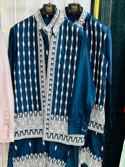 Half jacket kurta set / sherwani