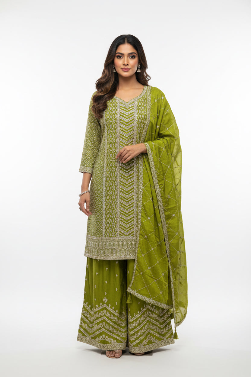 Heavy party wear sharara suit