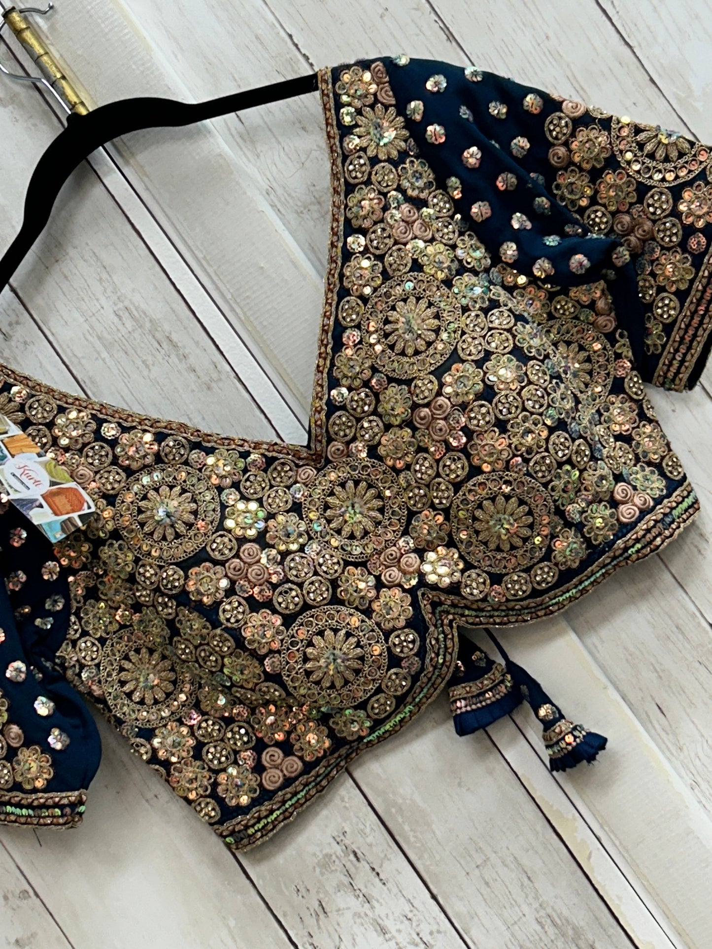 Rama blue blouse : heavy embroidery