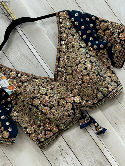 Rama blue blouse : heavy embroidery