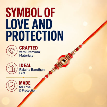 Premium Designer Multicolor Rakhi for Brother – Rakhi Thread, Rakhi Bracelet, Traditional Raksha Bandhan Gift for Bhaiya