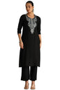 Soch Womens Rayon Floral Print Kurta with Thread Work