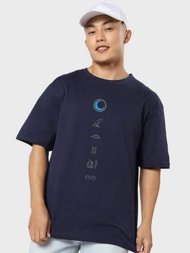 Bewakoof Official Marvel Merchandise Moon Knight Mens Graphic Printed Oversized Fit Half Sleeve Round Neck Cotton Jersey T-Shir
