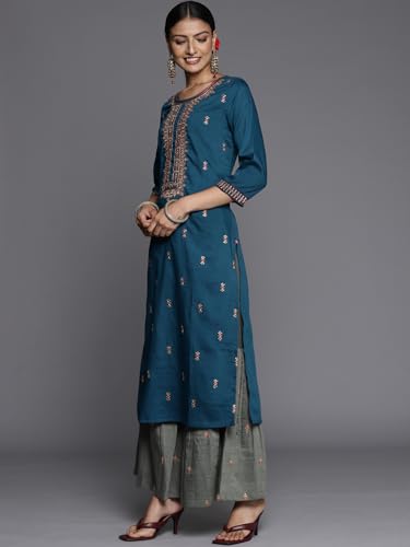 VARANGA Thread Embroidered Kurta With Sharara And Ombre Shade Dupatta