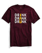 ADRO Men's Drink Drank Drunk Printed T-Shirt (XL, Maroon)