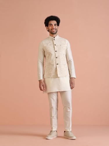 Kisah Nehru Jacket For Men  Printed Cotton Blend Modi Jacket | Ethnic & Formal Waist Coat For Weddings, Parties & Office Wear