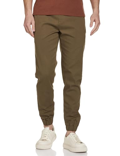 FYLTR Mens Taper Fit Stretch Cotton Joggers with Elasticated Waistband & Drawstrings