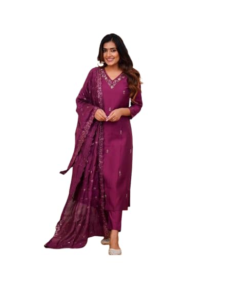 Acinos Stunning Printed Viscose Fabric Straight Kurta, Pant And Dupatta Set