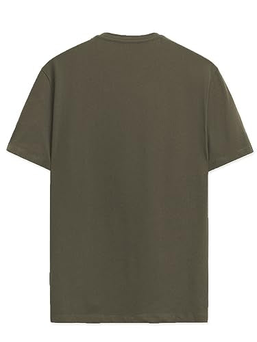 ADRO Sports Design Printed T-Shirt for Men - 100% Cotton, Regular Fit, Soft Breathable Fabric. (RN23-M-SPR-OL_Olive)