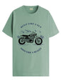 ADRO Men's Royal Bike Design Printed 100% Cotton T-Shirt - Regular Fit, Printed T-Shirts for Men (RN24-RYL-PT_Pista_XL)