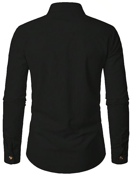Trillmixa MenS Polyester Shirt With Spread Collar Neck Full Sleeves Two Side Pockets Solid Pattern Relaxed Fit And Standard Len