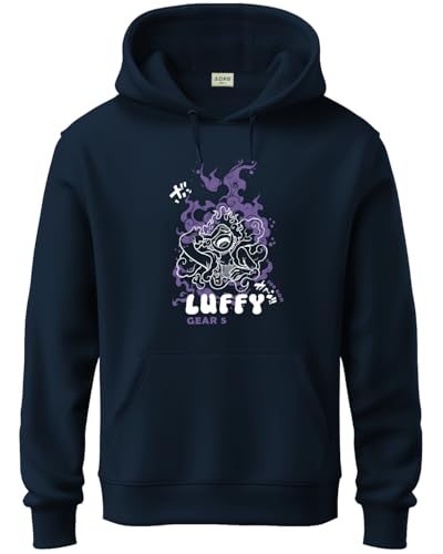 ADRO Hoodies for Men | Printed Hoodie for Men | Cotton Hoodie | Luffy Hoodie Gear 5 | Sweatshirt for Men | Anime Hoodie | H24-LU
