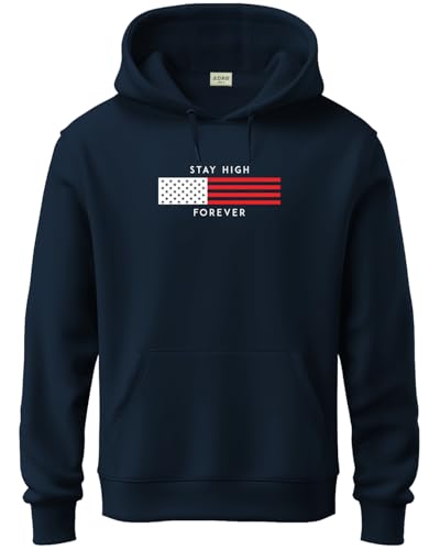 ADRO Hoodies for Men | Printed Hoodie for Men | Cotton Hoodie | Mens Hoodies | Sweatshirt for Men | Hooded Hoodie | H24-FLAG-NB-