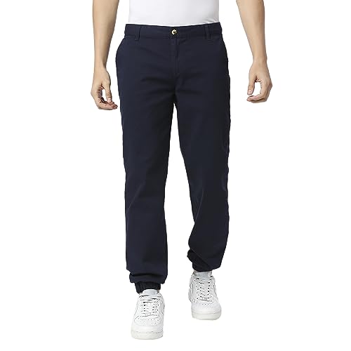 Thomas Scott MenS Solid Regular Fit Trouser Navy
