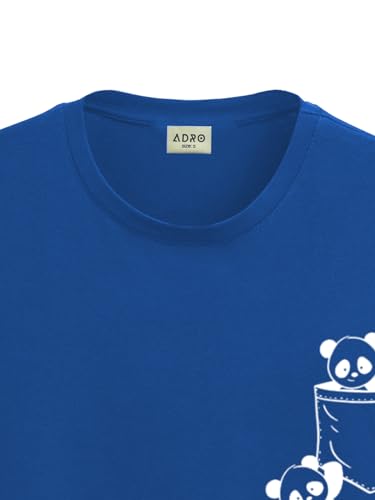 ADRO Men's Solid Regular Fit T-Shirt (RN24-POC-RB_Royal Blue