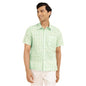 Fabindia MenS Printed Straight Fit Shirt (1036424White- White-Green
