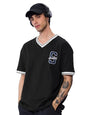 The Souled Store Varsity T-Shirt: Blue Blaze Oversized T-Shirt For Men Boys Cotton Casual Half Sleeves Baggy Loose Fit Drop Shou