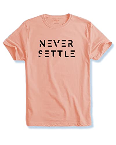 ADRO Mens Never Settle Cotton T-Shirt (RN22-03-SET-CO_Coral_XL)