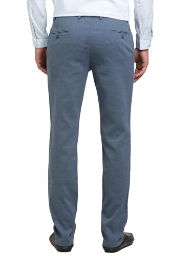 Turtle Men Cotton Stretch Ultra Slim Fit Light Blue Casual Trouser