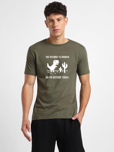 Nobero MenS Graphic Printed Regular Fit Cotton T-Shirt Combo (Pack Of 2)