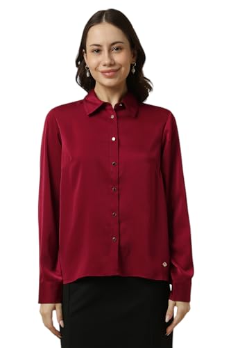 Allen Solly Women Regular Fit Solid Formal Cotton Full Sleeve Button-Down Shirt
