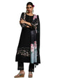 Varanga Women Floral Heavy Thread Embroidered Schffili Hem Kurta With Trouser & Dupatta