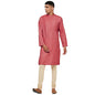 Fabindia MenS Silk Solids Slim Kurta_Red_L