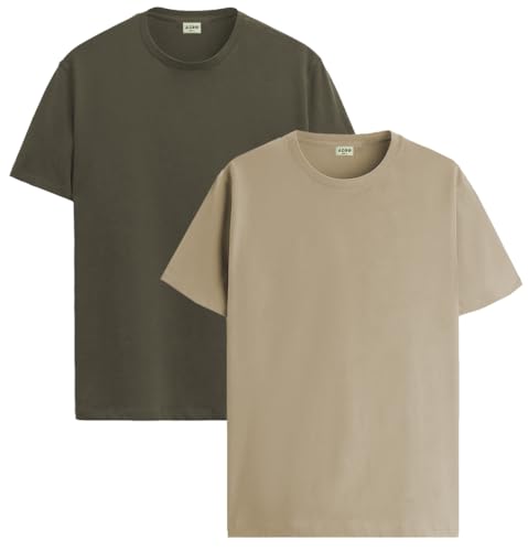 ADRO T Shirts Pack of 2 Mens Tshirts Cotton T Shirts for Men Tshirt T-Shirts Combo T Shirts Tshirts for Men Plain Solid Tshirts