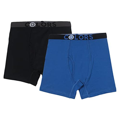 Rupa Frontline Colors KidS Front Open Long Trunks 113 | Soft-Touch Cotton Stretch | Snug Fit | Breathable Fabric | Pack Of 2