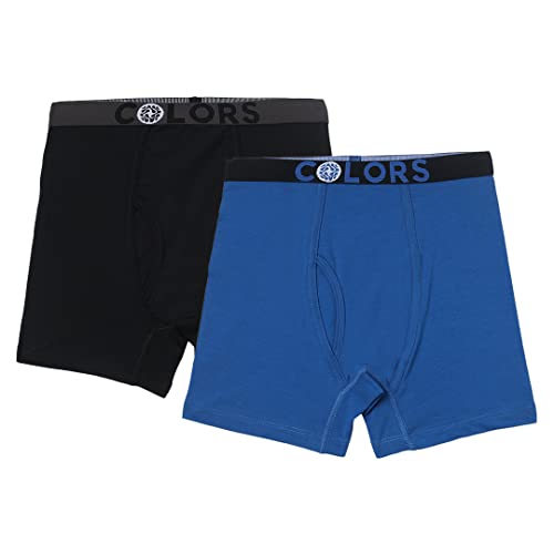 Rupa Frontline Colors KidS Front Open Long Trunks 113 | Soft-Touch Cotton Stretch | Snug Fit | Breathable Fabric | Pack Of 2