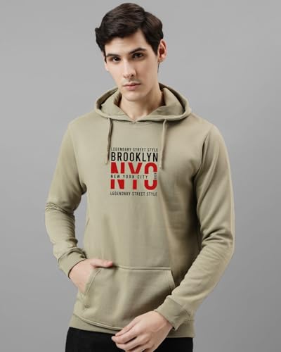 ADRO Men's Printed Hoodie, Sky Blue, Size 16.5, Model H24-NYC-SK, Cotton Blend