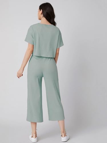 Leriya Fashion Women Co Ord Set | Ribbed Pajama Set | Casual Wear Pant Top Set | Fancy Co-Ord Set | Pack Of 2 | Drop Shoulder Kn