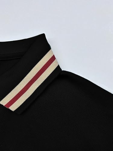 Greciilooks Polo T-Shirt For Men  Cotton Short Sleeve Regular Fit Tee | Perfect For Golf, Travel & Outdoor Casual Look Black
