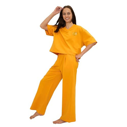 Sweet Dreams Women Garfield Wide Pyjama Set Orange