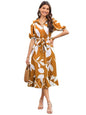 GRECIILOOKS Rayon Fit and Flare Below The Knee One Piece Maxi Bodycon Dresses Midi Dress for Women (GL-WD1214_Yellow