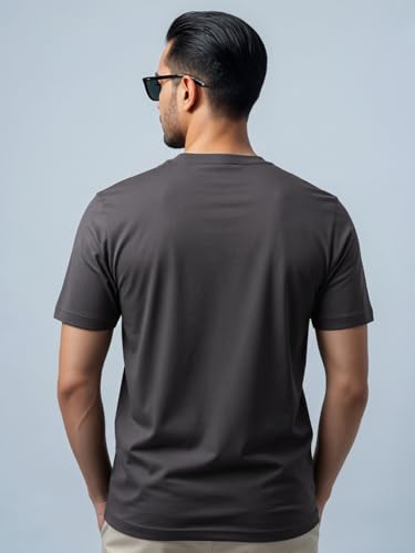 ADRO Mens Dark Grey Motivational Printed Tshirt | Regular Fit T Shirt | Cotton Lycra Stretch Fabric | Sizes S to 5XL| Believe i