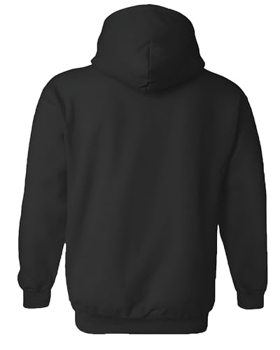ADRO Mens Premium Cotton Fleece 340 GSM Printed Hoodies (H23-M-TRU-BL_Black)