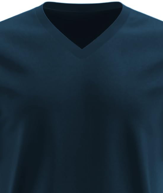ADRO Mens V Neck T-Shirt|100% Combed Cotton T-Shirt|V-Neck Half Sleeve T-Shirt|VN24-M-PLN-SB