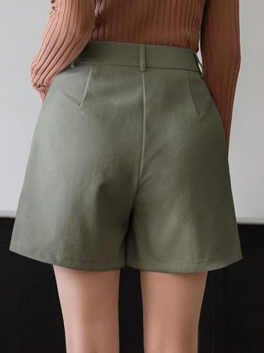 Greciilooks WomenS Western Shorts  Trendy Knee Length Casual Bottoms | Relaxed Fit Summer Shorts For Girls & Women Green