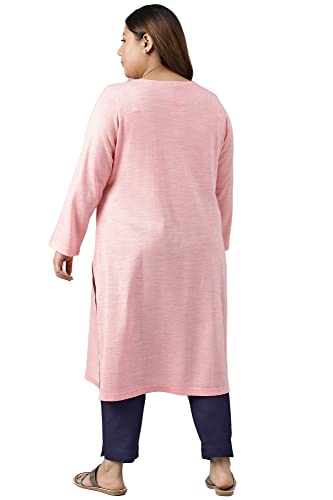 Aurelia Women's Acrylic Straight Fit Mix Solid Yarn Dyed Kurta