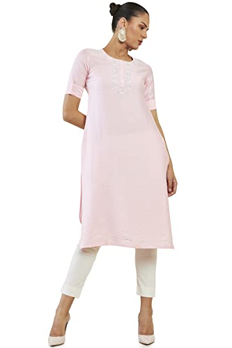 Soch Women Pink Viscose Solid Kurta