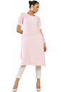 Soch Women Pink Viscose Solid Kurta