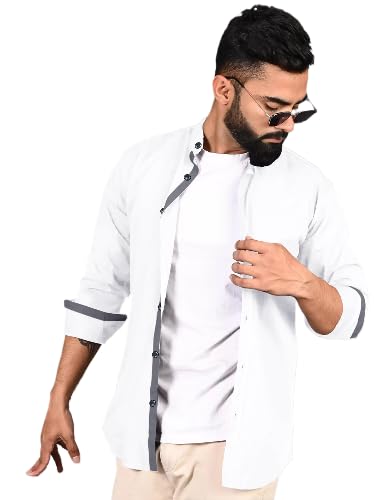 Tee Projekt Shirt for Men Cotton Spread Collar Button Down Long Sleeve Shirt Home, Regular, Home (Pack of 1)