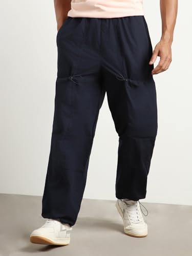 Nobero MenS Loose Sweatpants (1M-Bwjg-R0135_Navy Blue
