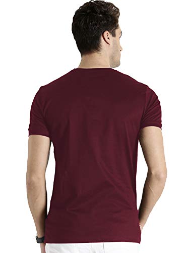 ADRO Men's Regular Fit T-Shirt (RNR-M-USA-BG_Maroon)