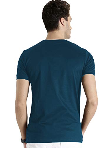 ADRO Men's 93 Number Printed Cotton T-Shirt (Steel Blue)