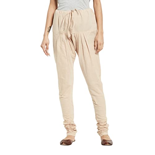 Fabindia Women Drawstring Regular Churidar Cotton_S Beige