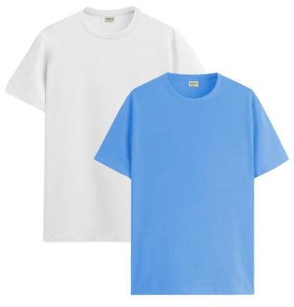 ADRO T Shirts Pack of 2 Mens Tshirts Cotton T Shirts for Men Tshirt T-Shirts Combo T Shirts Tshirts for Men Plain Solid Tshirts
