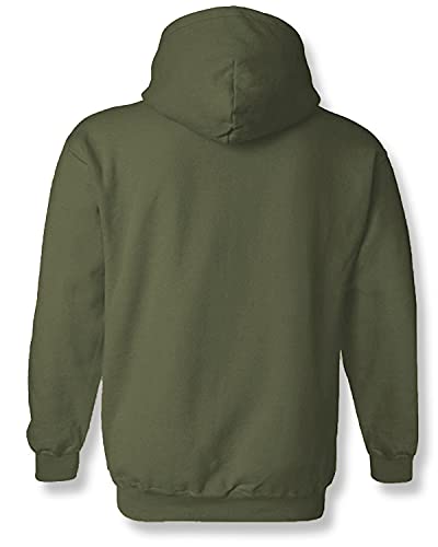ADRO Men's Cotton Neck Hooded Sweatshirt (H21-M-STAY-OL_Olive)
