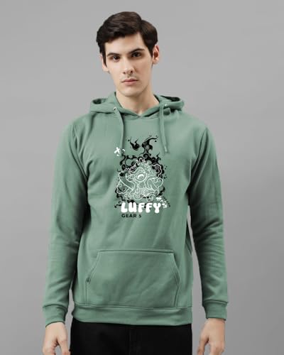 ADRO Men's Printed Hoodie, Cotton, Size 16.5, Red, Model H24-LUFFY-RD